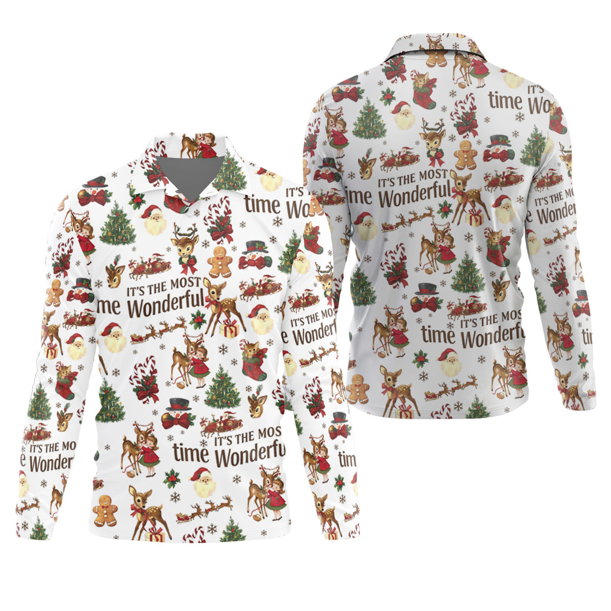 It's The Most Wonderful Time Christmas Golf Shirt, Cute Golf Outfit, Polo ShirtFor Men, Golf Gift For Men