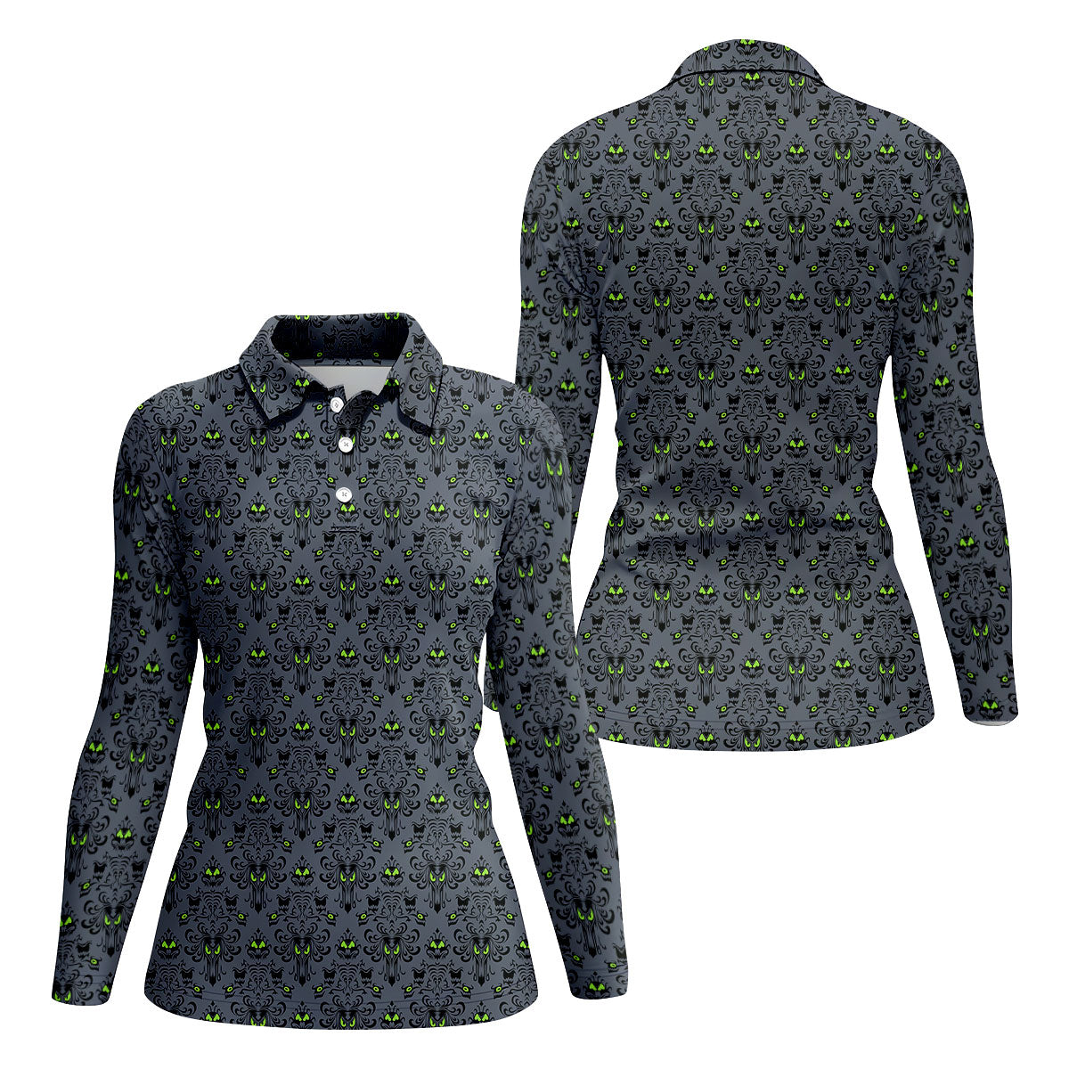 Haunted Mansion Hitchhiking Ghosts Halloween Golf Shirt, Halloween Gift Idea, Ladies Golf Shirts