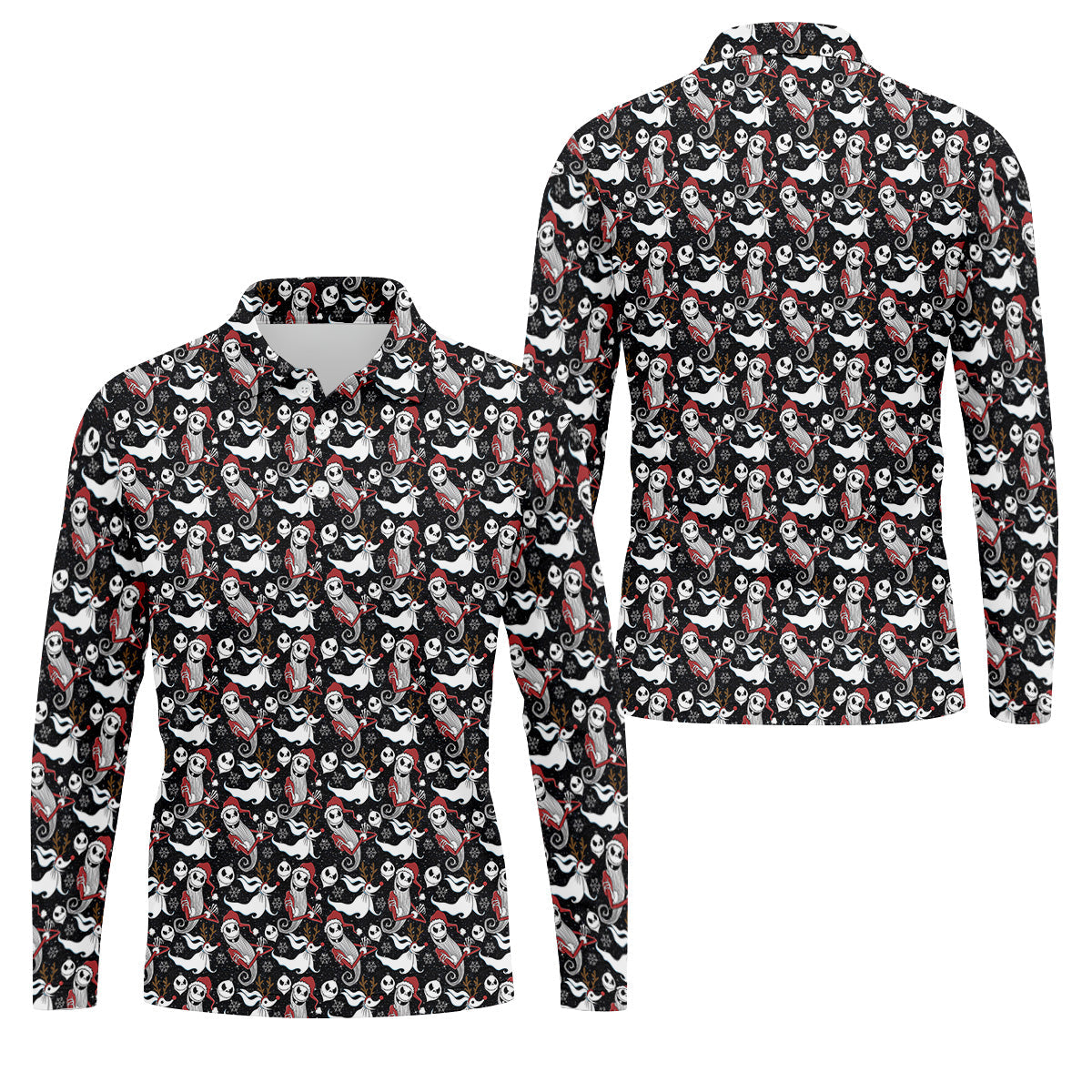 Horror Christmas Black Golf Shirt, Christmas Golf Shirt, Polo ShirtFor Men, Golf Gift For Men