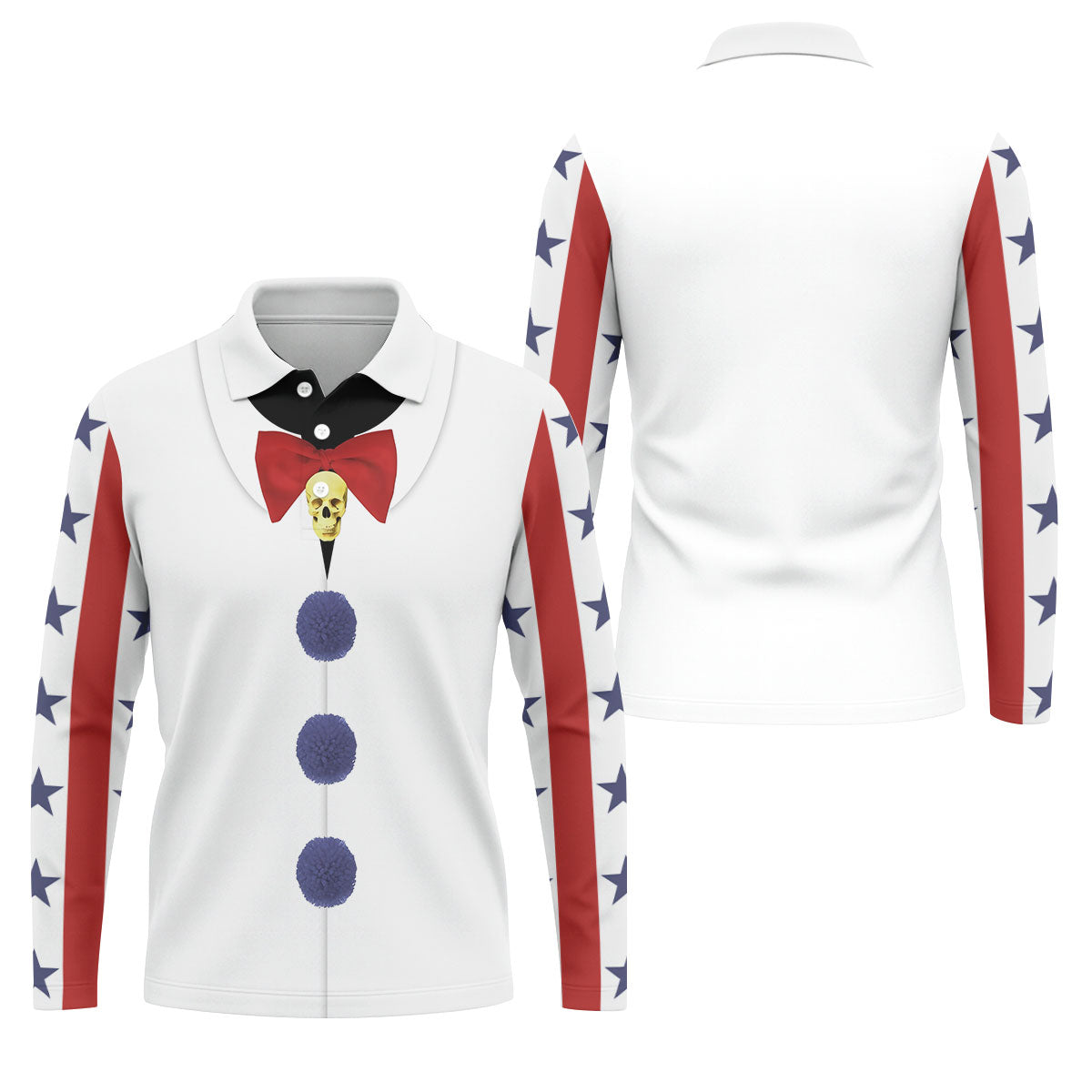 Creepy Clown Horror Cosplay Fun Golf Shirts For Men, Funny Halloween Polo ShirtFor Men, Cool Golf Gift