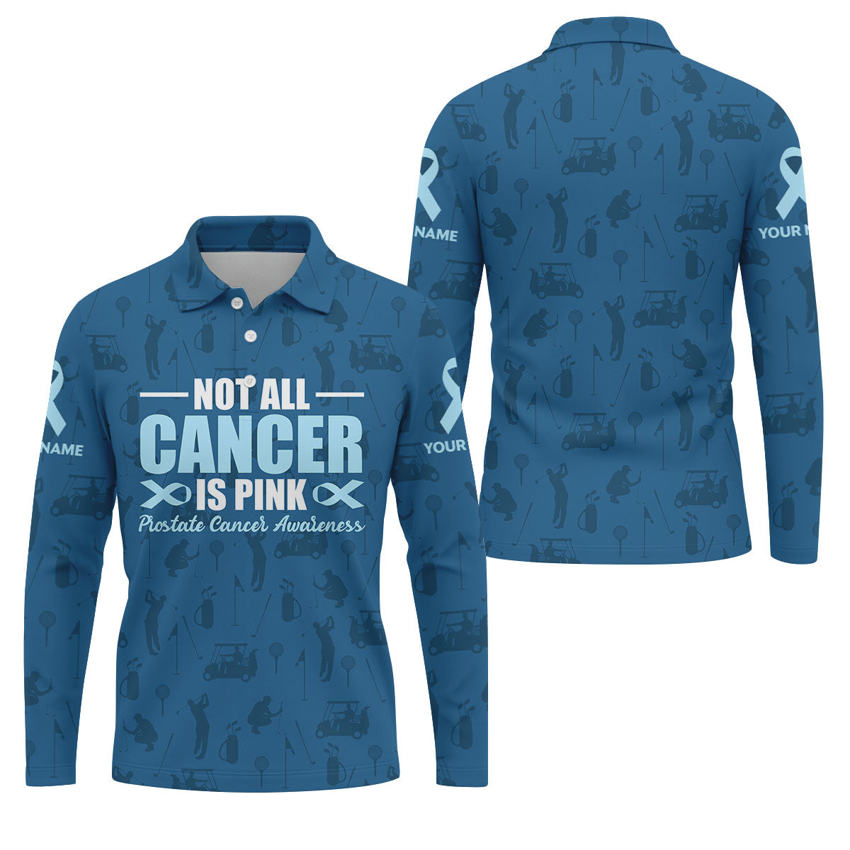 FINAL 4 Not All Cancer Is Pink Prostate Cancer Awareness Men's Polo ShirtProstate Cancer Shirt, Men's Golf Gift