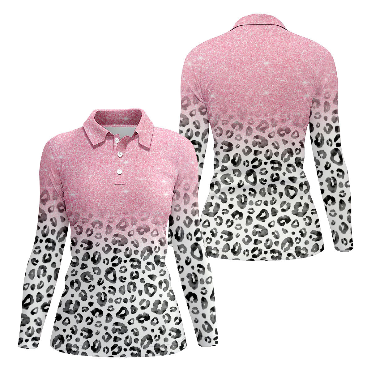 Pink Leopard Women's Golf Shirt, Pink Golf Shirt, Breast Cancer Awareness Shirt, Ladies Golf Shirts