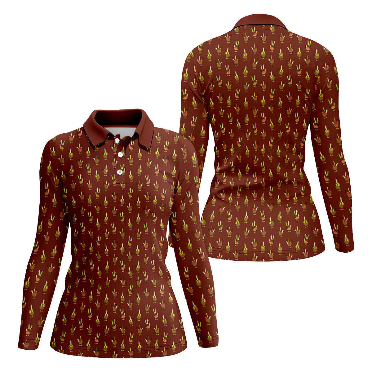 Thanksgiving Turkey Women Golf Shirt, Ladies Sleeveless Polo, Gifts For Golf Lovers, Thanksgiving Day Shirts