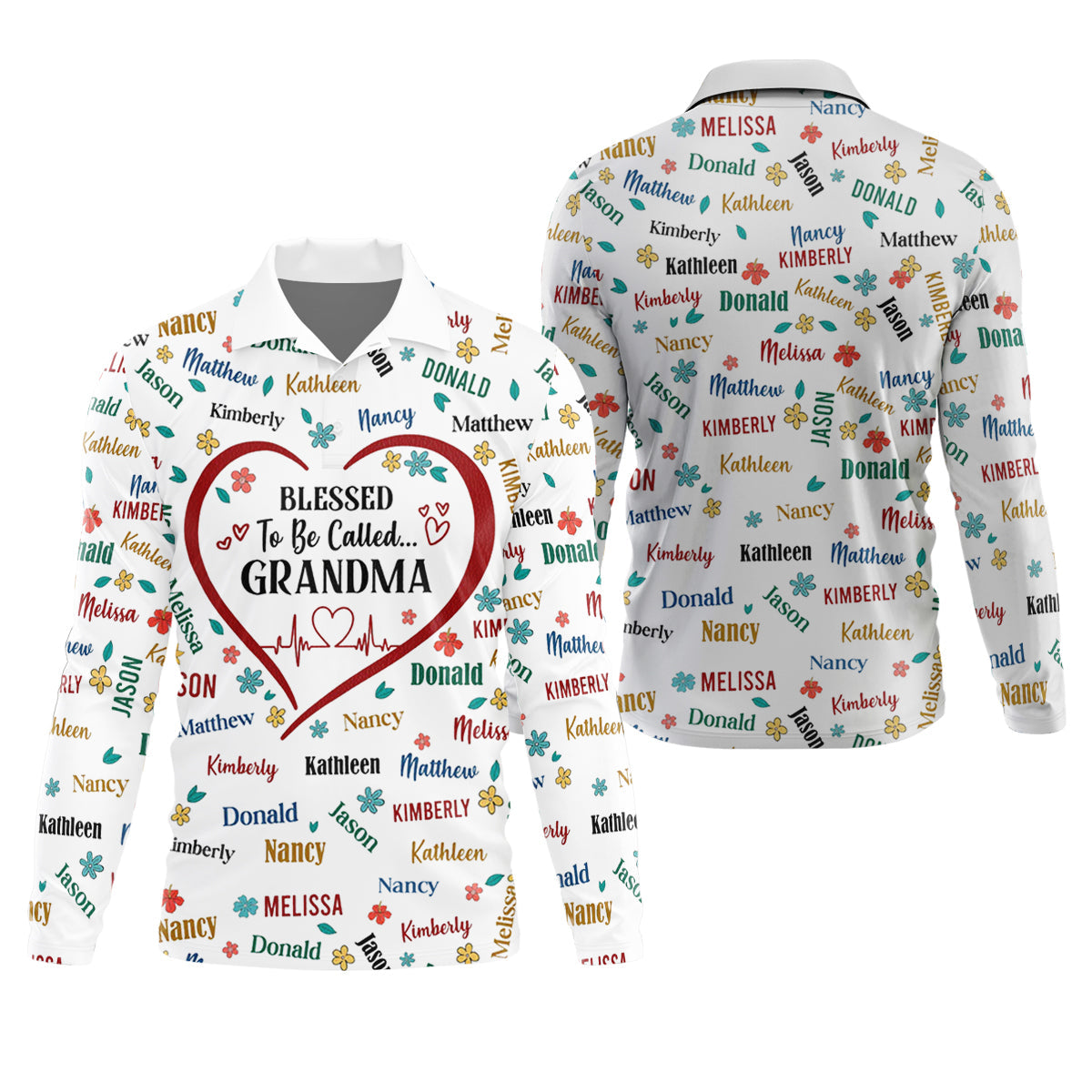 Blessed To Be Call Grandma Custom Name Golf Tops For Men, Cute Golf Outfit, Polo ShirtFor Men, Golf Gift For Men