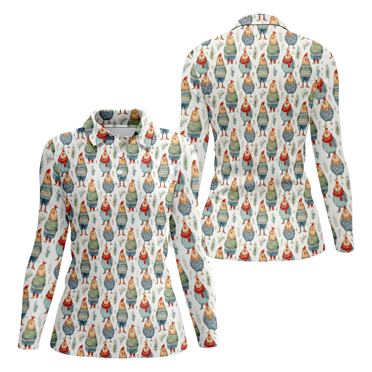 Chicken Cozy Ladies Golf Tops, Fun Women's Golf Shirts, Cute Golf Outfit, Ladies Golf Shirts, Golfing Apparel