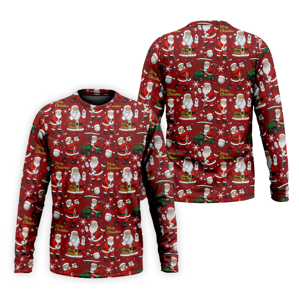 Funny Santa Golfing Christmas Polo Shirt Christmas Golf Shirt, Polo ShirtFor Men, Golf Gift For Men