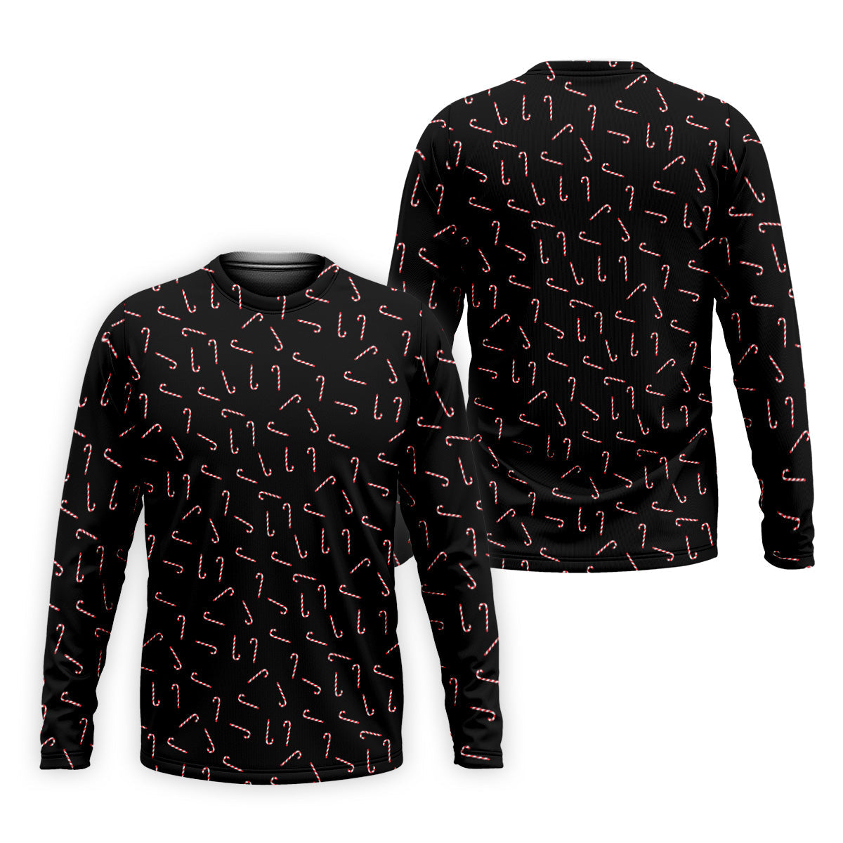 Christmas Candy Cane Golf Tops For Men, Christmas Golf Shirt, Black Golf Polo ShirtGolf Gift For Men