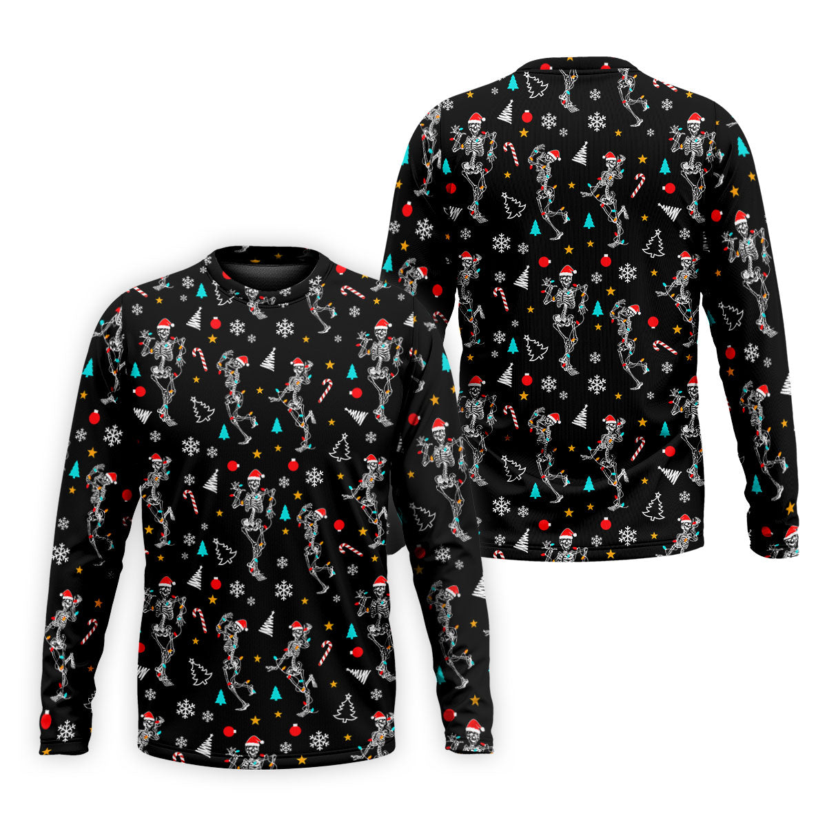 Skeleton Christmas Fun Golf Shirts For Men, Christmas Golf Shirt, Polo ShirtFor Men, Cool Golf Gift