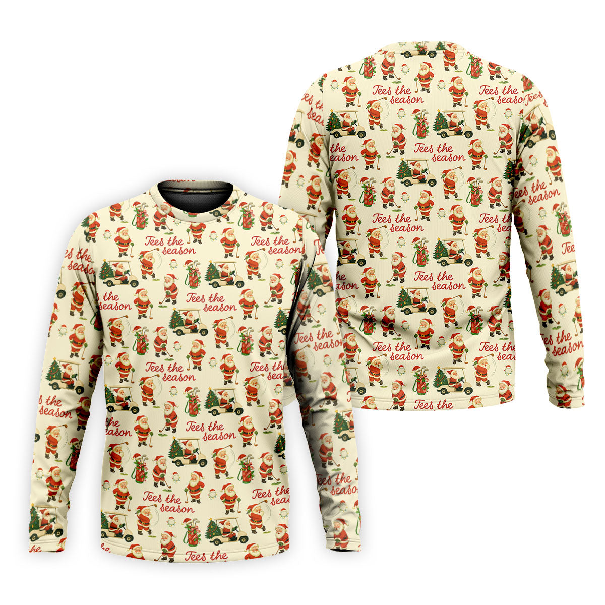 Tees The Season Funny Santa Claus Golf Tops For Men, Christmas Golf Shirt, Polo ShirtFor Men, Golf Gift For Men