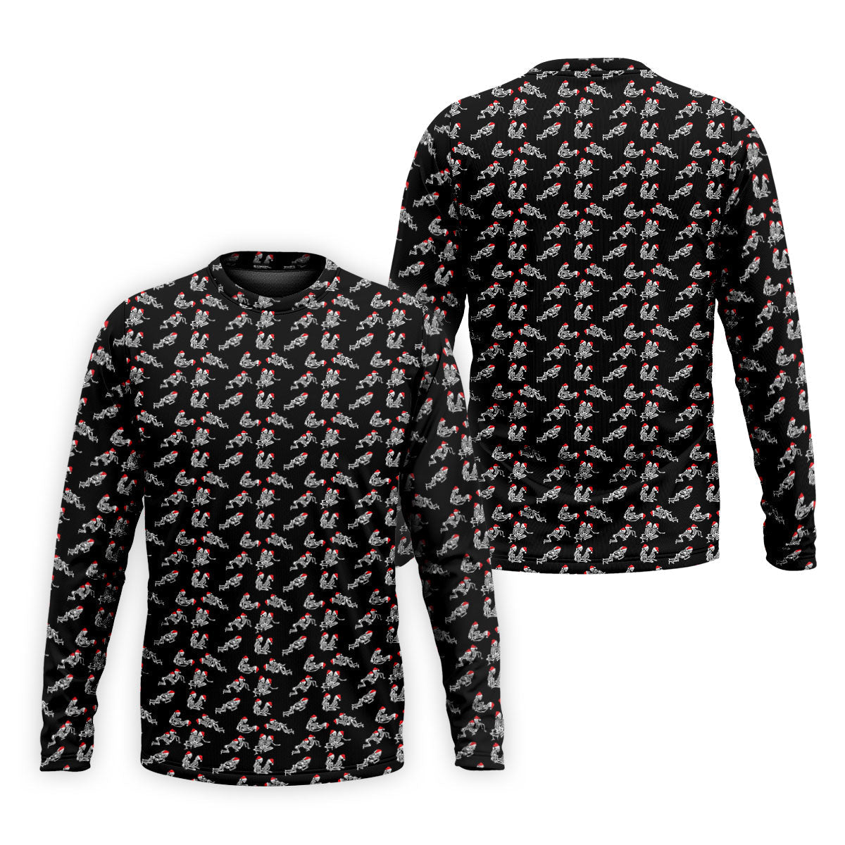 Skeleton Santa Hat Funny Golf Shirt, Fun Golf Shirts For Men, Christmas Golf Shirt, Golf Shirts For Men