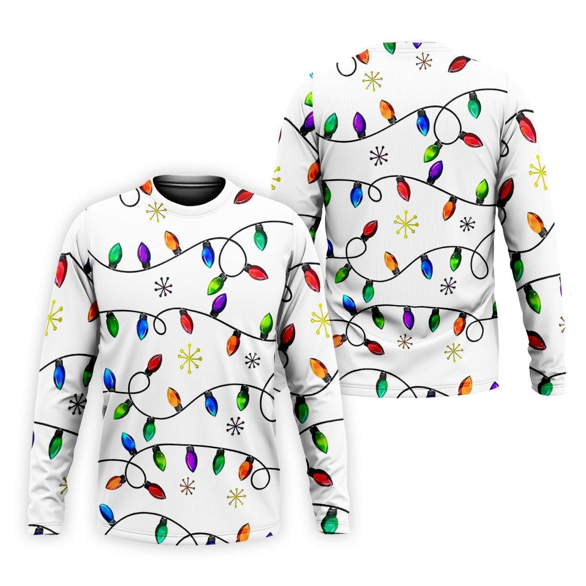 Christmas Light Print Fun Men's Golf Polos, Christmas Golf Shirt, Unique Gift For Golfer, Polo ShirtFor Men