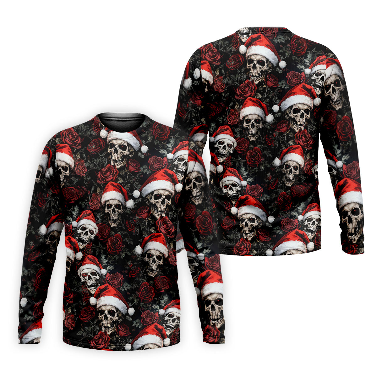 Vintage Skull And Roses Christmas Golf Shirt, Cool Golf Outfit, Polo Shirtor Men, Golf Shirts For Men
