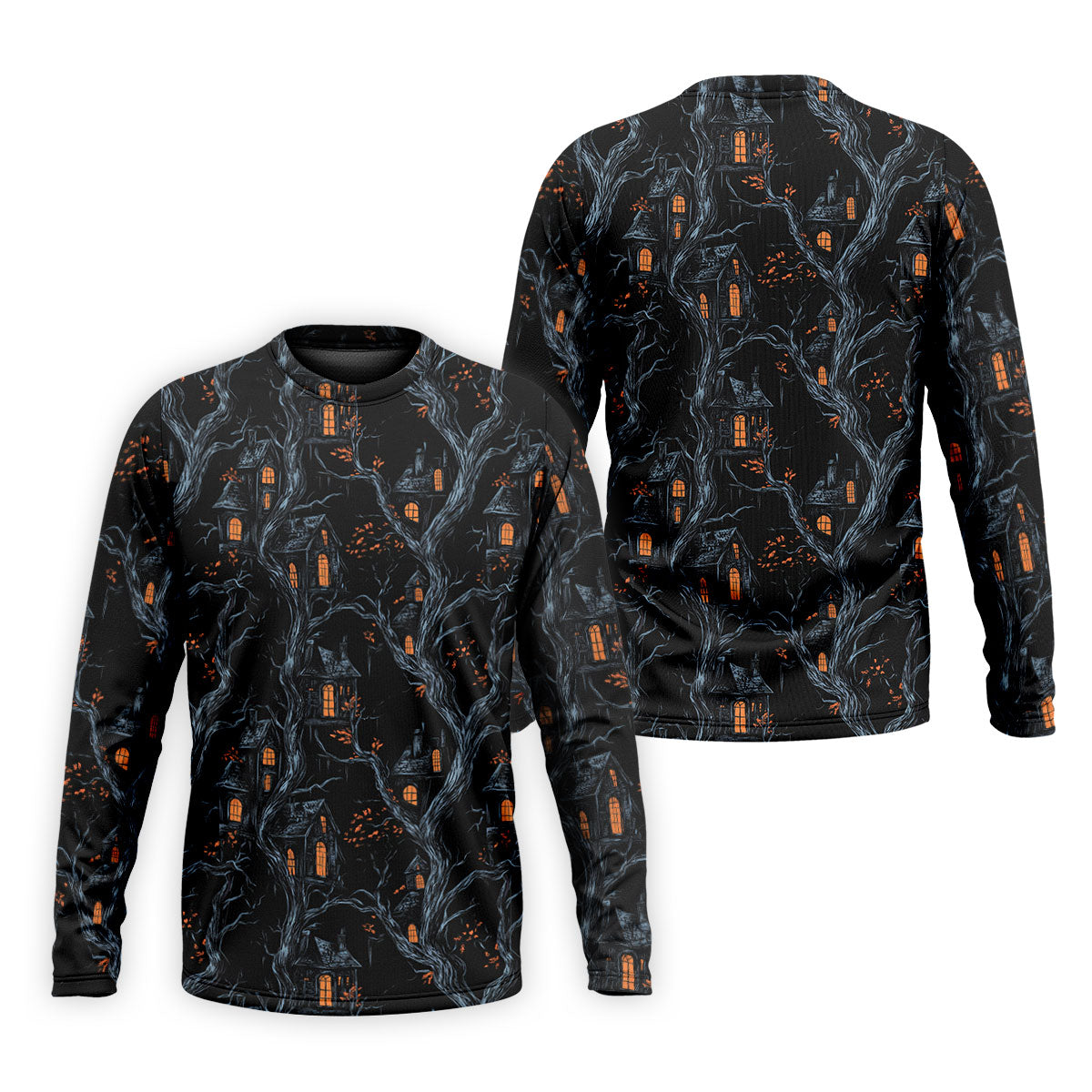Haunted House Halloween Golf Tops For Men, Black Golf Polo ShirtGolfing Apparel, Polo For Men