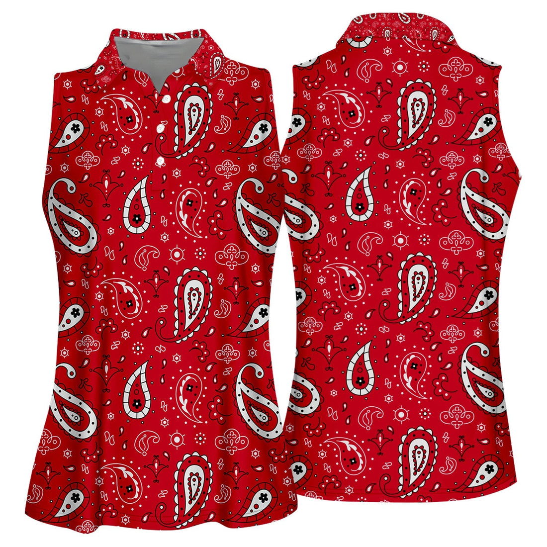 Paisley Bandana Womens Golf Polo Shirt, Custom Ladies Golf Shirt
