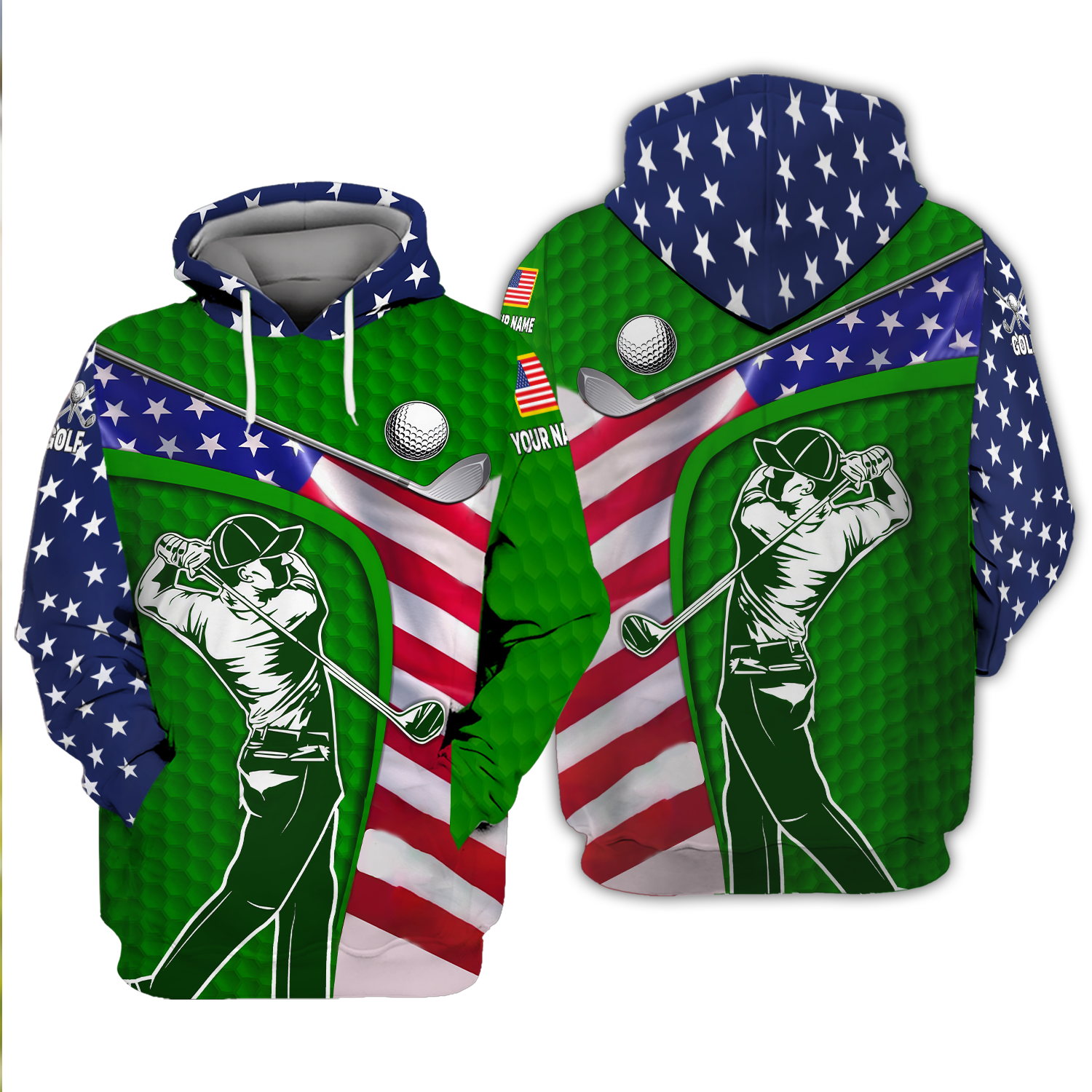 Green Custom Men's Golf Polo ShirtGolfing Apparel, Mens Golf Gift