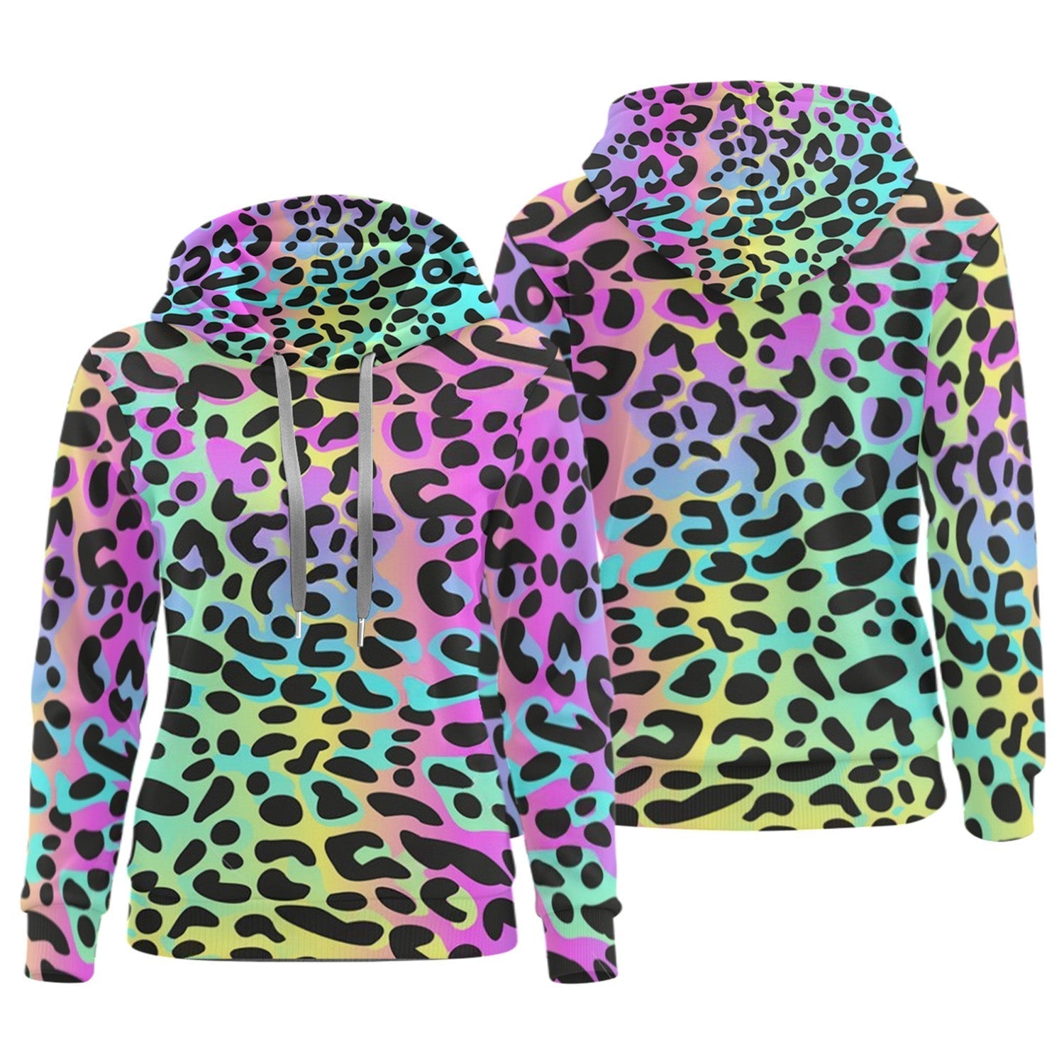 Rainbow Leopard Print Womens Golf Polo ShirtGolfing Apparel, Womens Golf Gifts