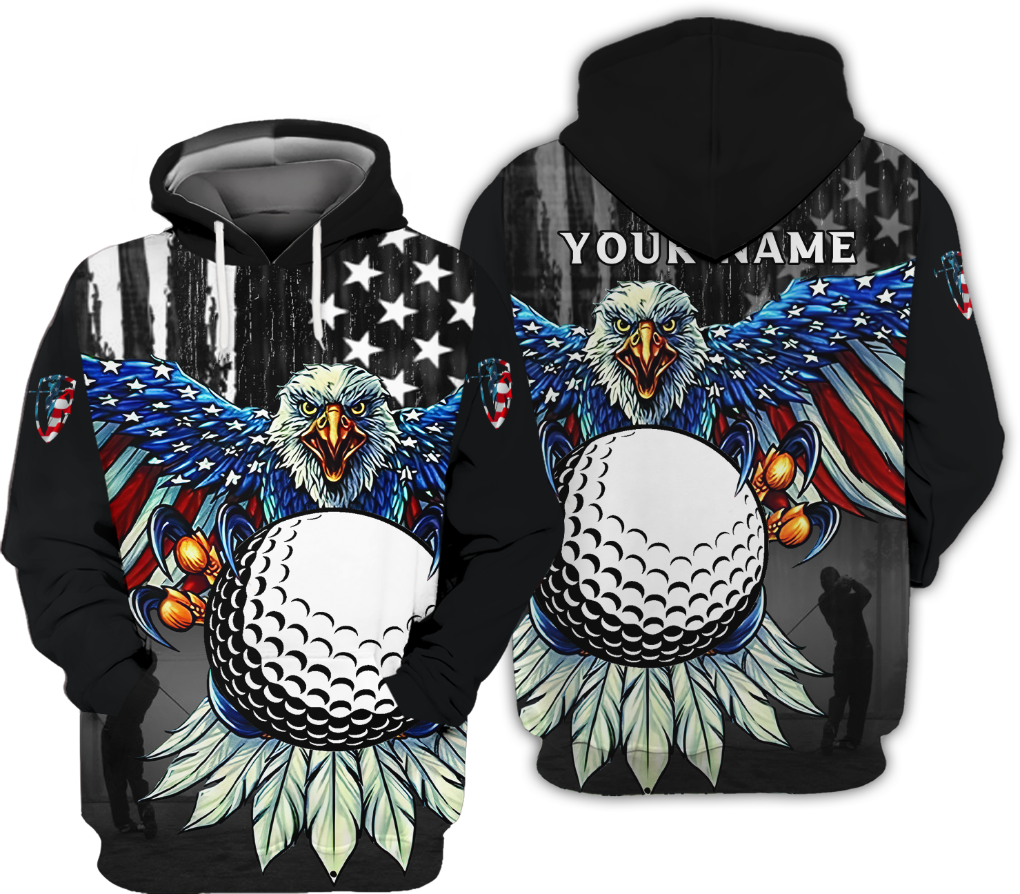 America Eagle Custom Golf Polo Shirtift For Golfers, Golf Gift Ideas