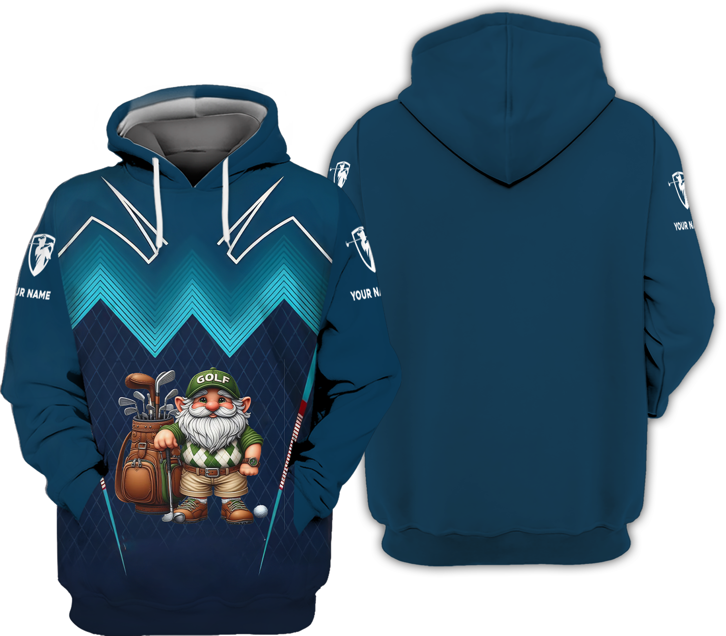Custom Golfing Gnomes Men's Golf Polo Shirtolfing Apparel, Gift For Golfers