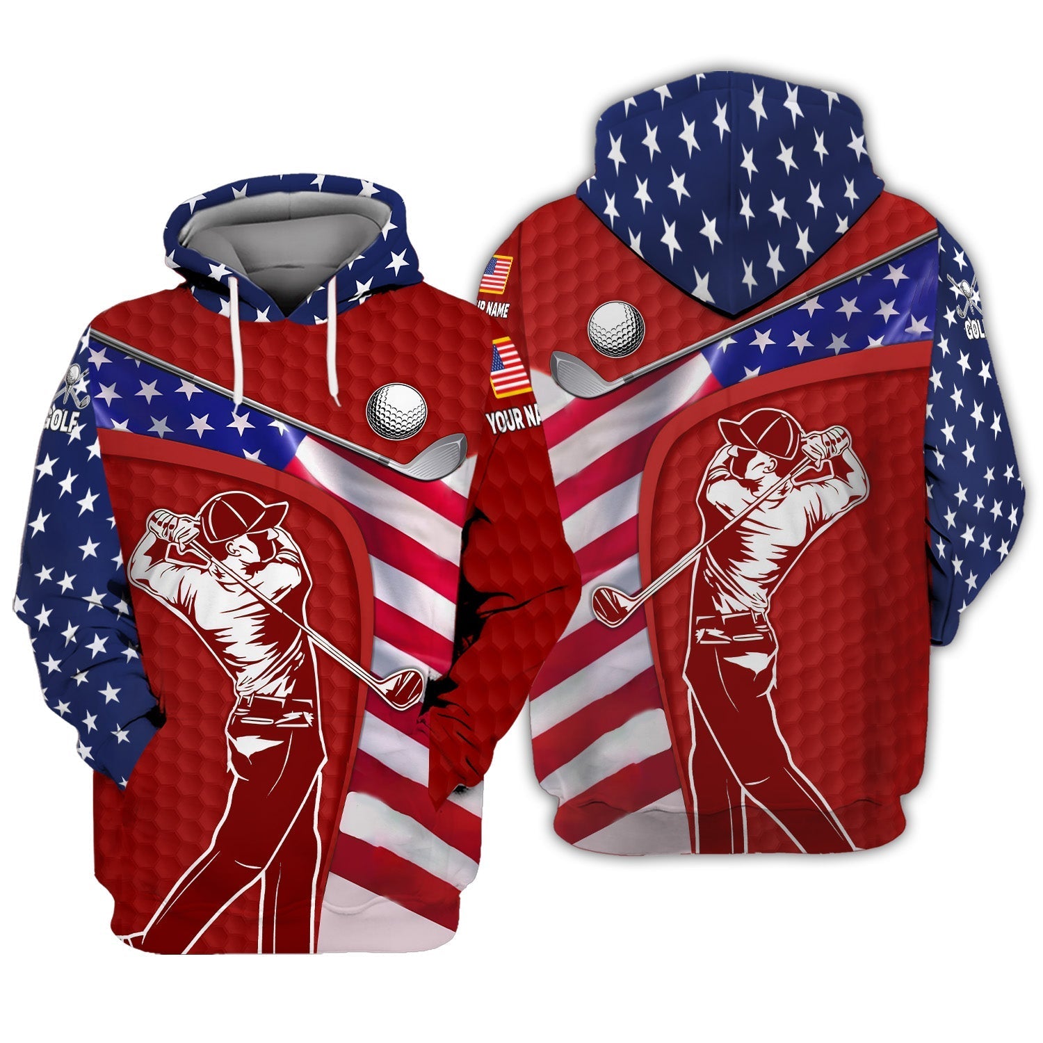 Red Custom Men's Golf Polo ShirtGolfing Apparel, Mens Golf Gift