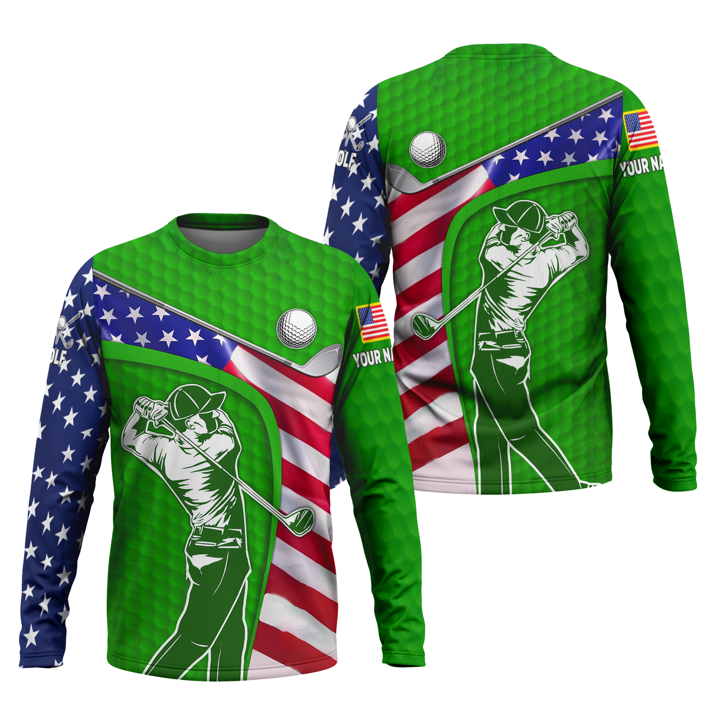 Green Custom Men's Golf Polo ShirtGolfing Apparel, Mens Golf Gift