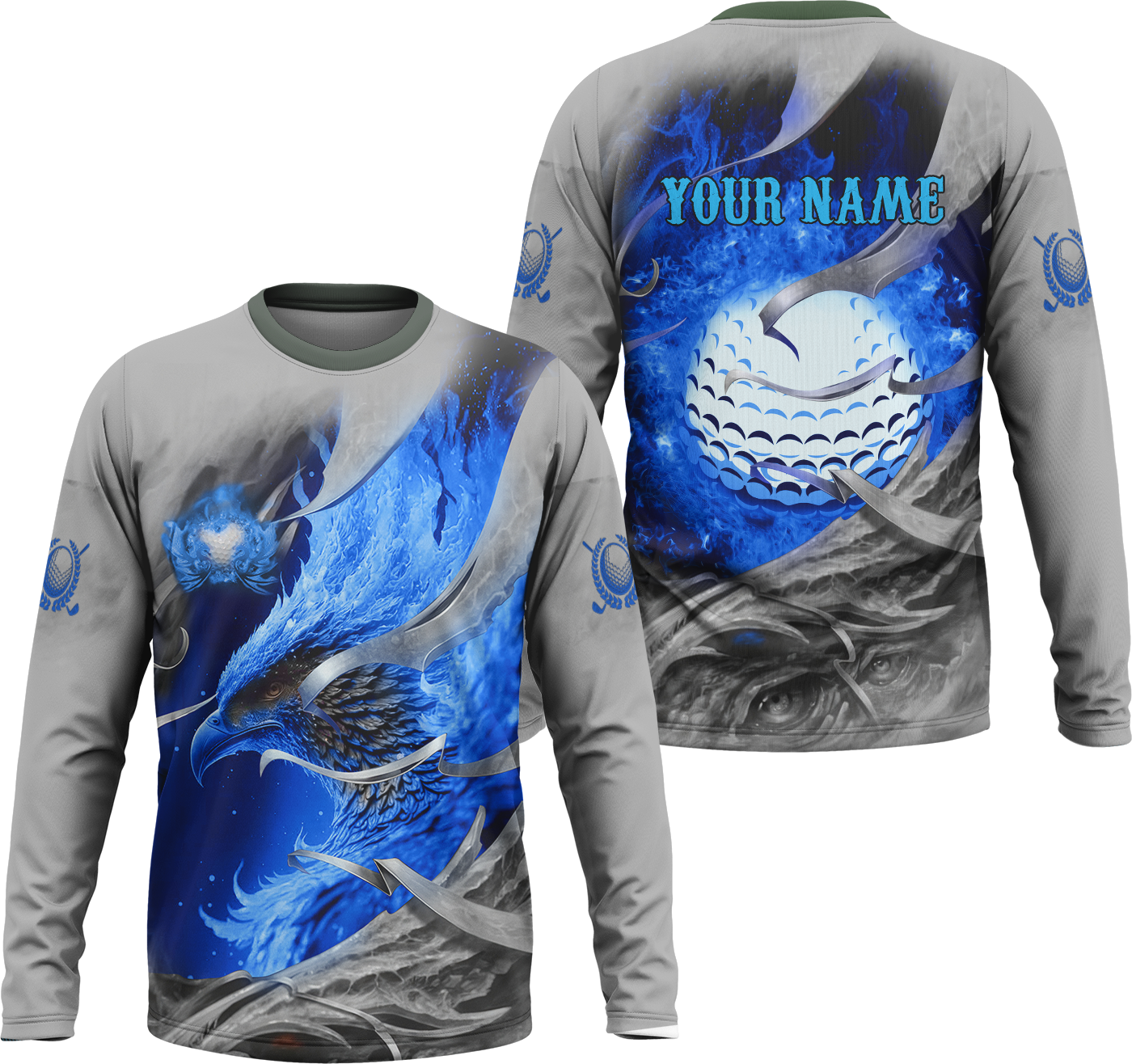 Blue Phoenix Custom Golf Polo ShirtGolf Apparel, Golf Gift For Men