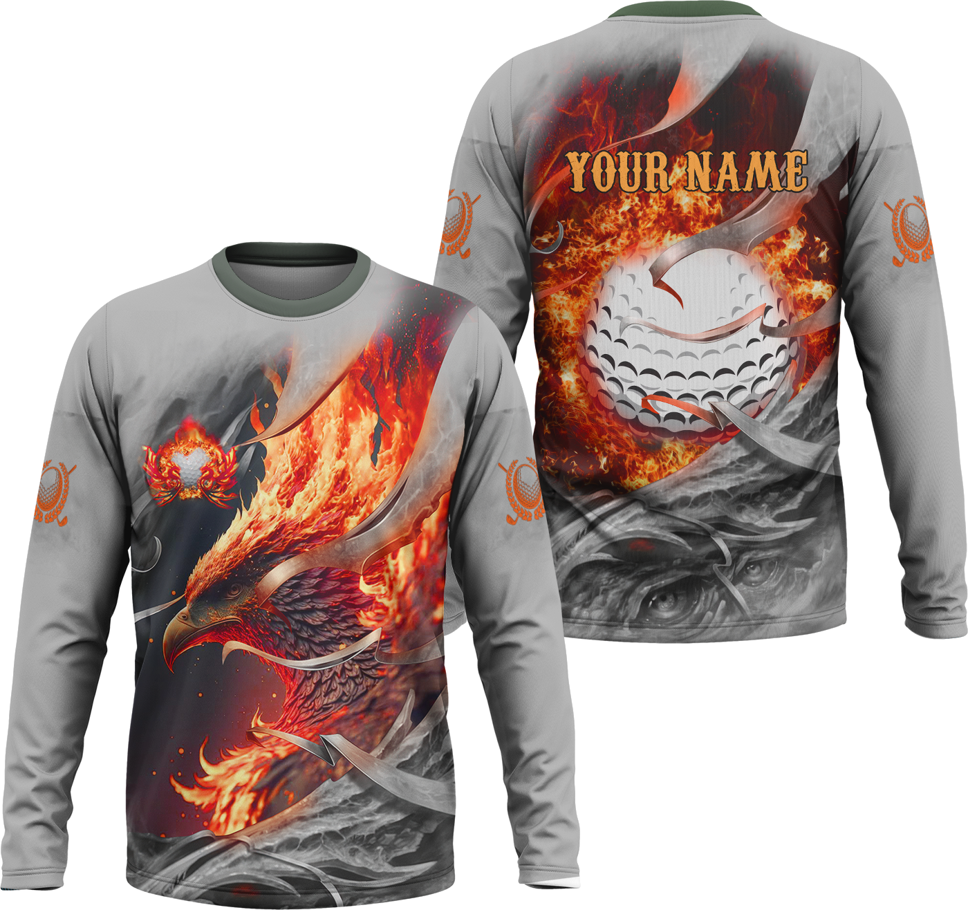 Red Phoenix Custom Golf Polo ShirtGolf Apparel, Golf Gift For Men