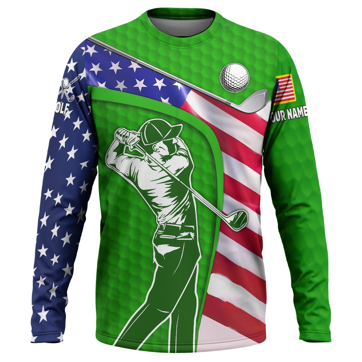 Green Custom Men's Golf Polo ShirtGolfing Apparel, Mens Golf Gift