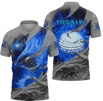 Blue Phoenix Custom Golf Polo ShirtGolf Apparel, Golf Gift For Men