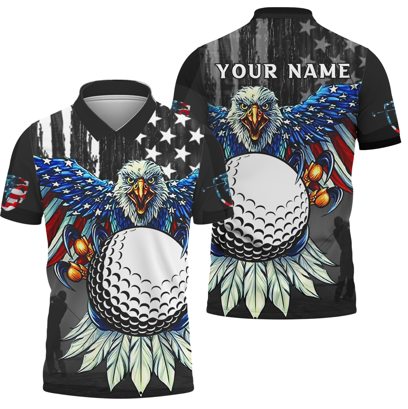 America Eagle Custom Golf Polo Shirtift For Golfers, Golf Gift Ideas