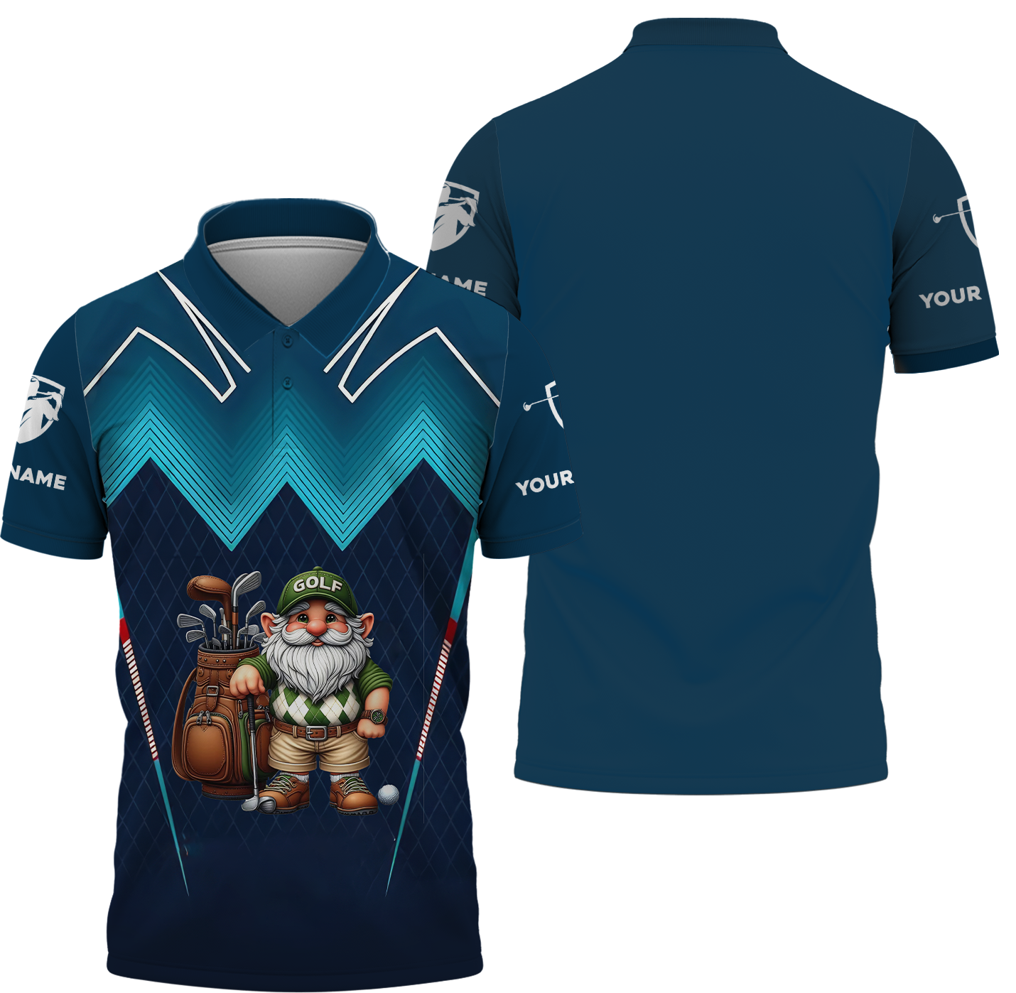 Custom Golfing Gnomes Men's Golf Polo Shirtolfing Apparel, Gift For Golfers