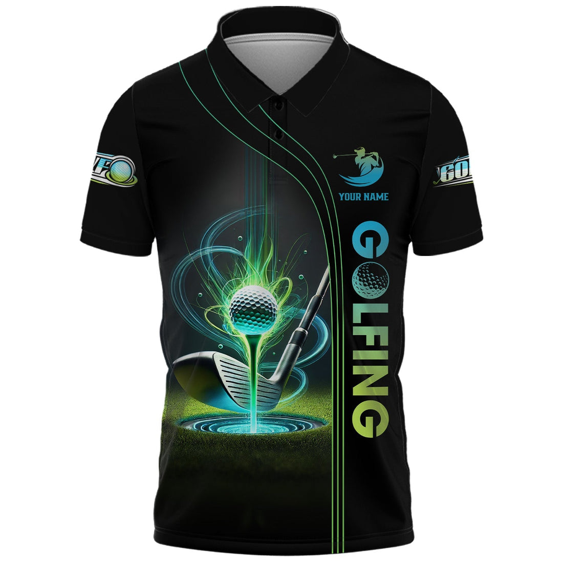 Glowing Golf Custom Polo Shirtolfing Apparel, Mens Golf Polo Shirtift For Golfers
