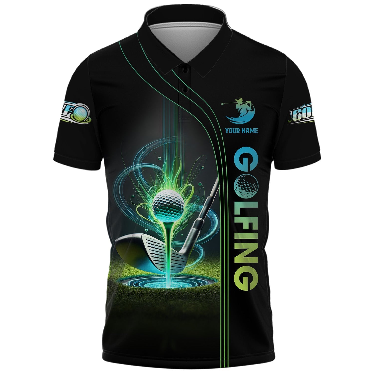 Glowing Golf Custom Polo Shirtolfing Apparel, Mens Golf Polo Shirtift For Golfers