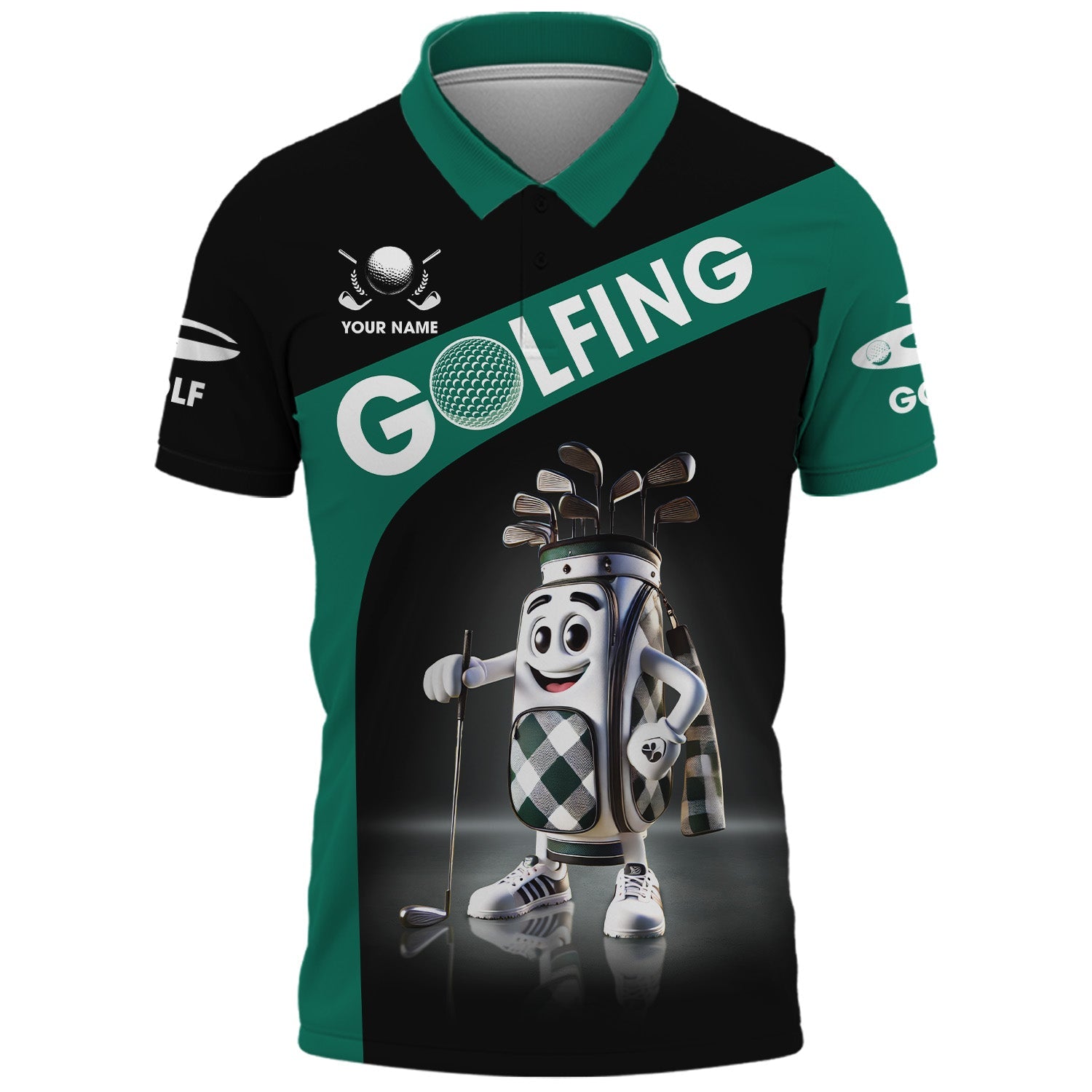 Golfing Custom Funny Men's Golf Polo ShirtGolfing Apparel, Mens Golf Gift