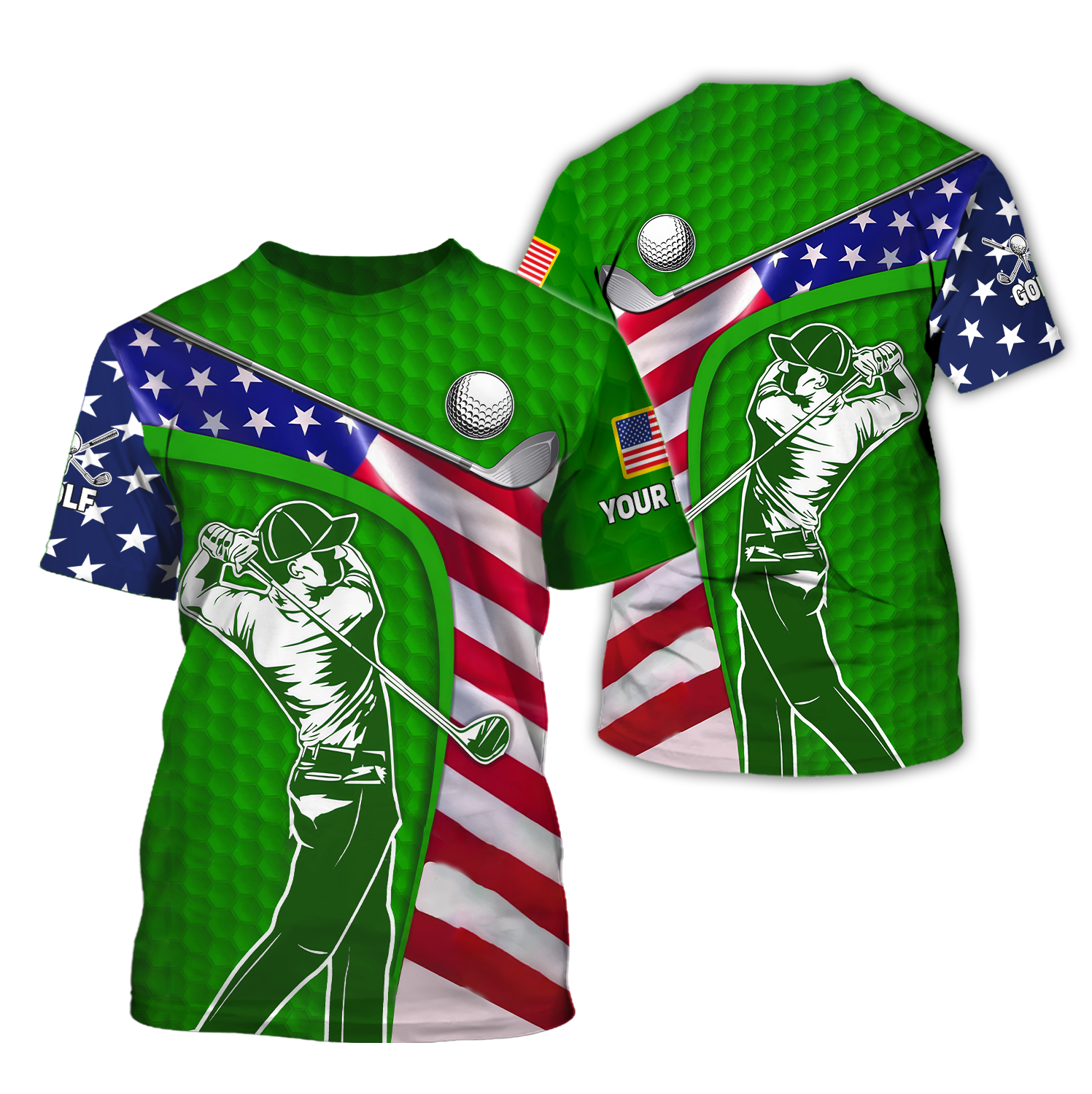 Green Custom Men's Golf Polo ShirtGolfing Apparel, Mens Golf Gift