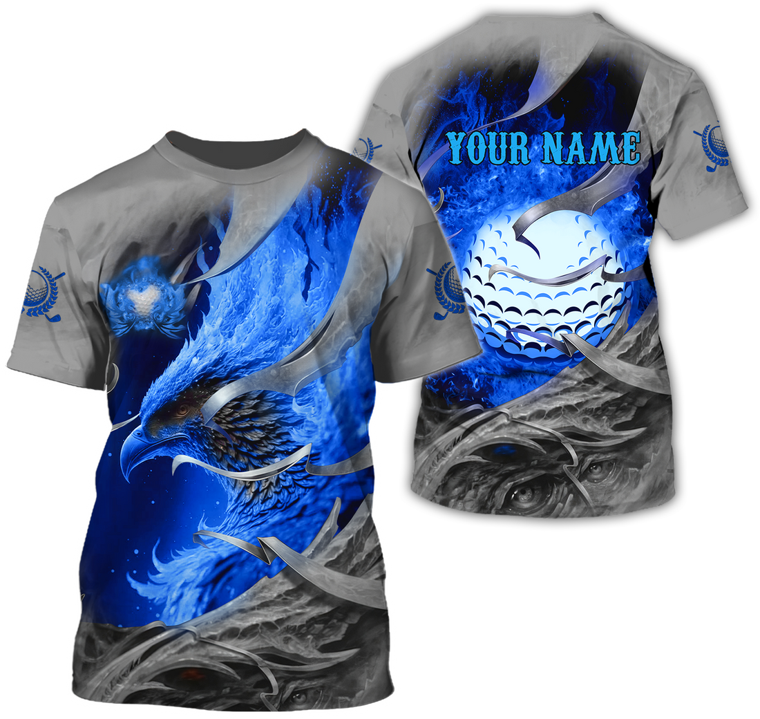 Blue Phoenix Custom Golf Polo ShirtGolf Apparel, Golf Gift For Men