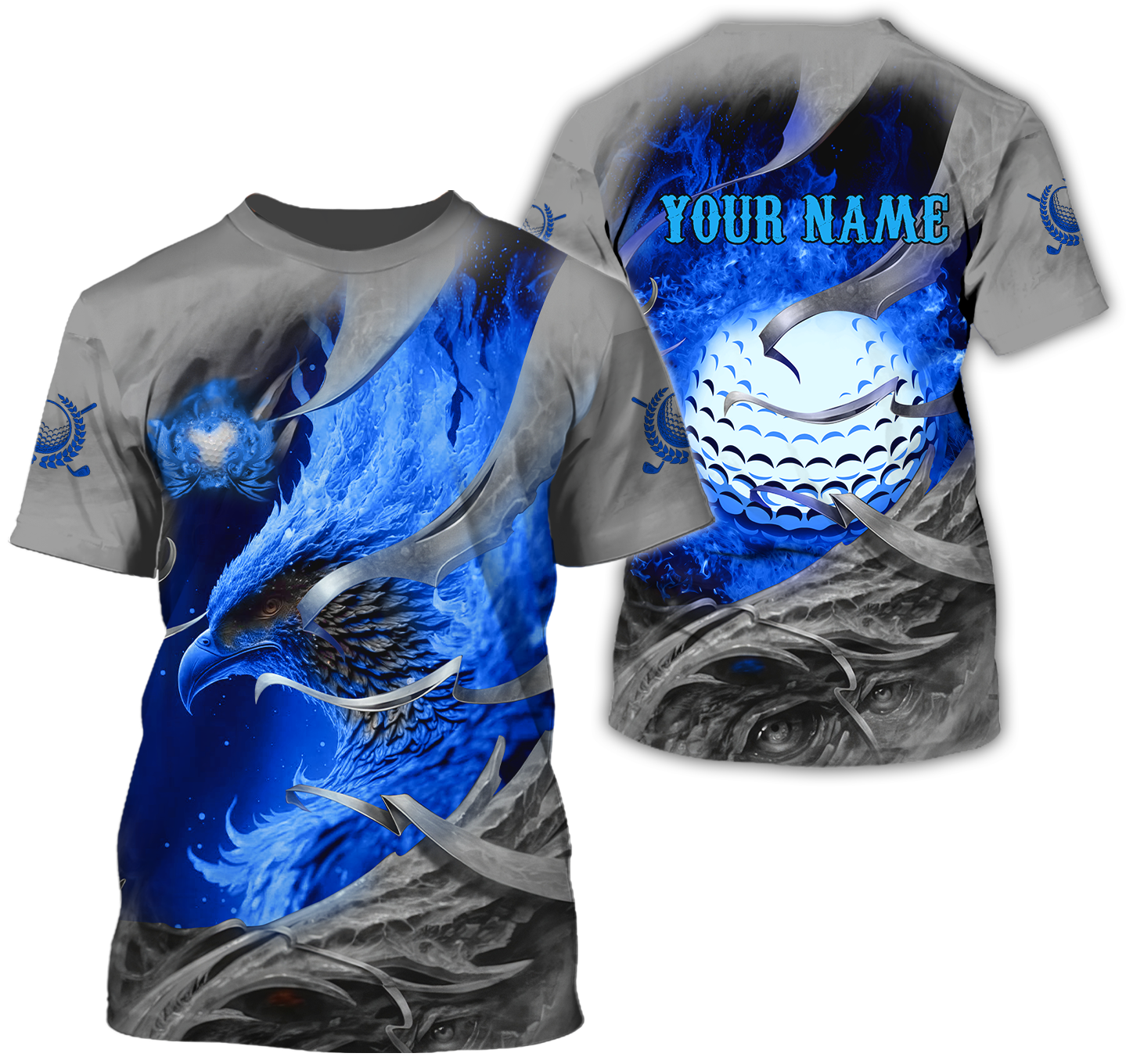 Blue Phoenix Custom Golf Polo ShirtGolf Apparel, Golf Gift For Men