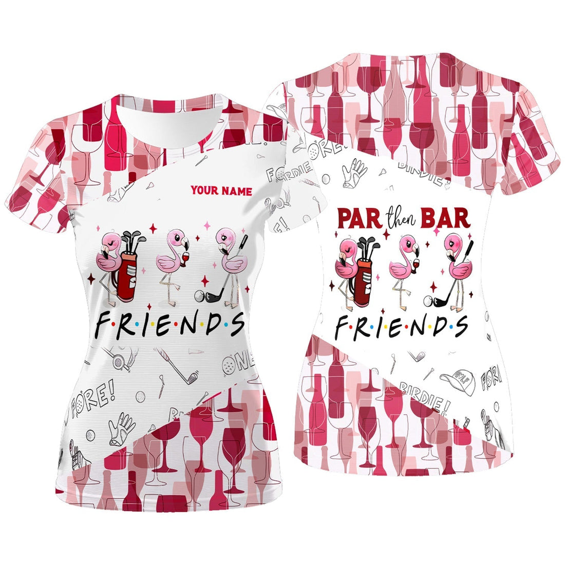 Par Then Bar Custom Funny Long Sleeve Polos Womens, Ladies Golf Polos