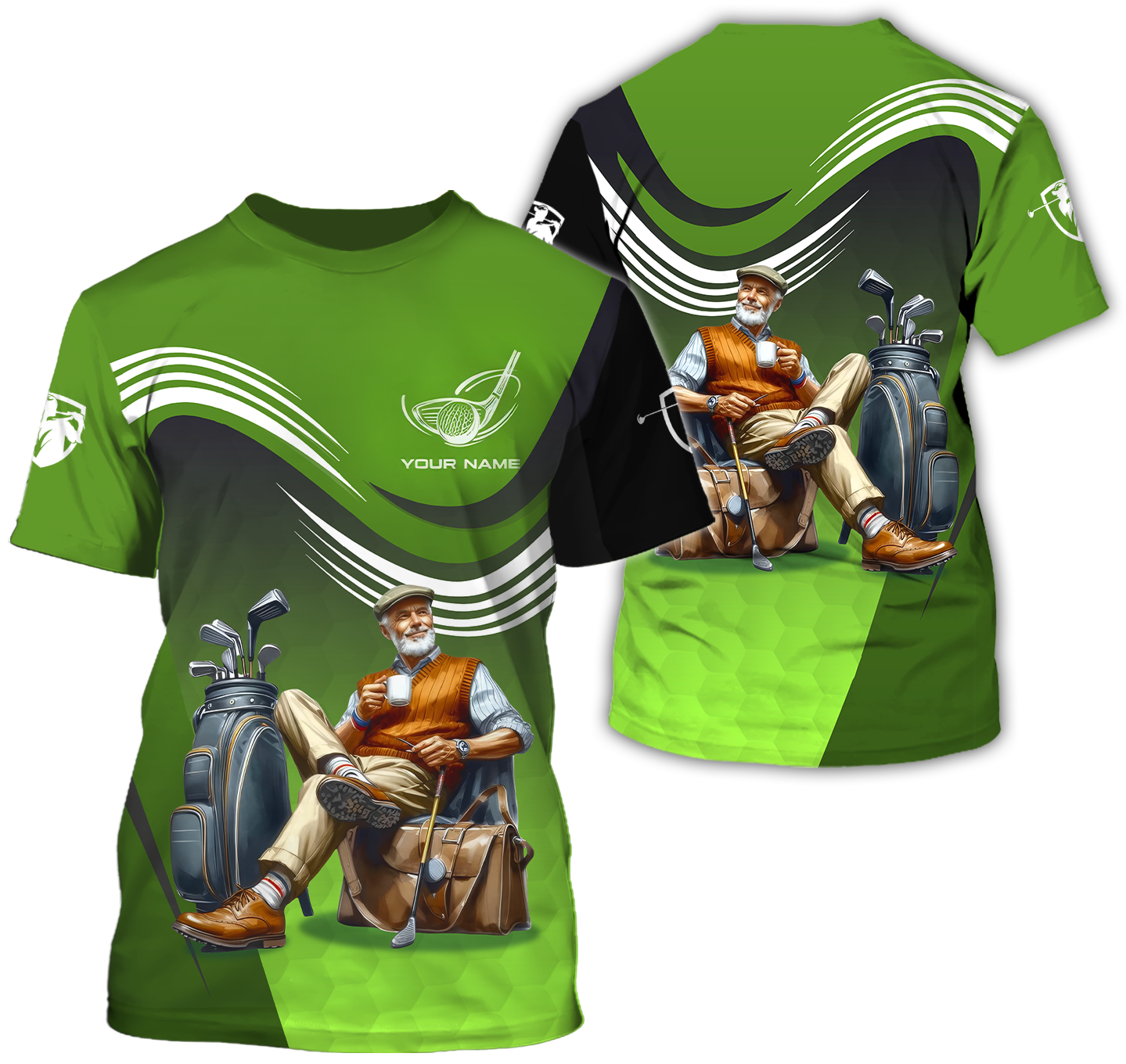 Classic Senior Golfer Custom Men's Golf Polo ShirtGolfing Apparel, Gift For Golfers
