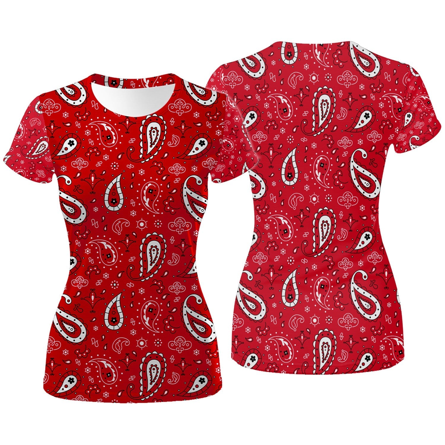 Paisley Bandana Funny Long Sleeve Polos Womens, Custom Ladies Golf Shirt