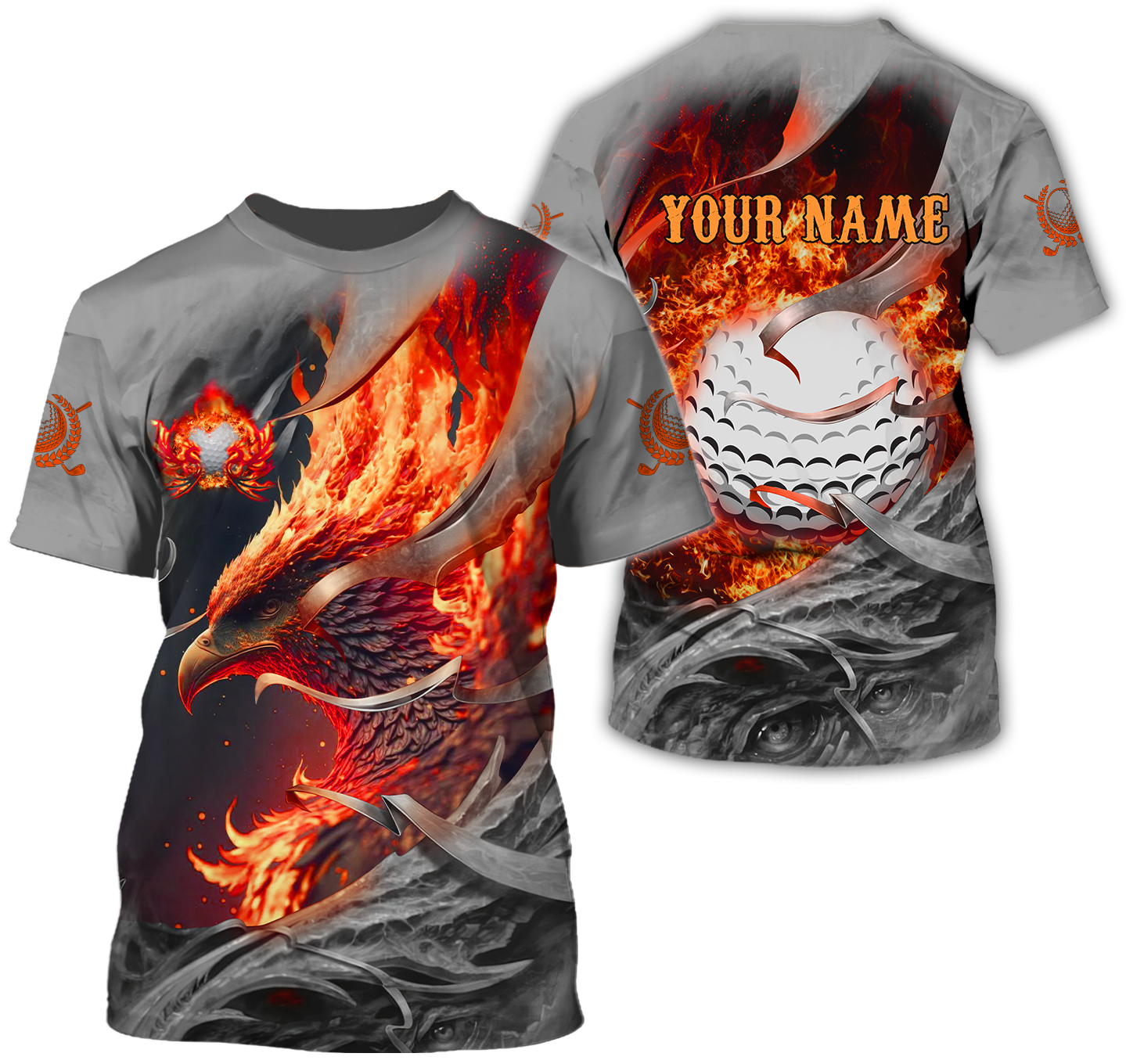 Red Phoenix Custom Golf Polo ShirtGolf Apparel, Golf Gift For Men