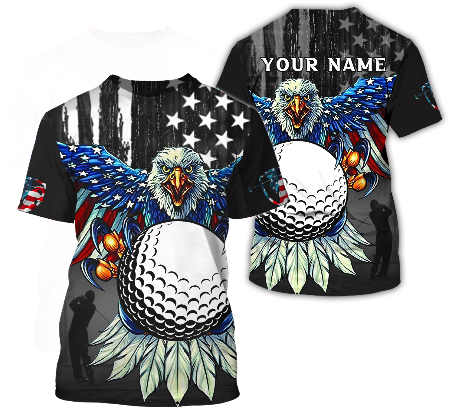 America Eagle Custom Golf Polo Shirtift For Golfers, Golf Gift Ideas