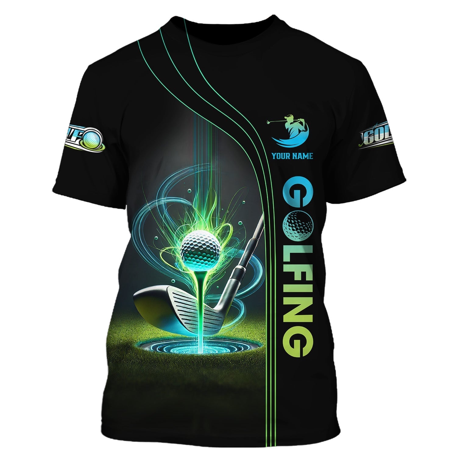 Glowing Golf Custom Polo Shirtolfing Apparel, Mens Golf Polo Shirtift For Golfers