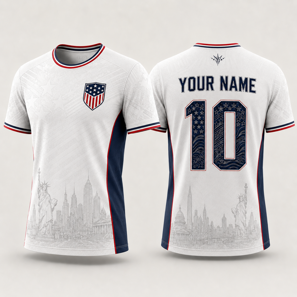 USA Football National Team Fooball Shirt, Patriotic American Flag V-NeckMen, Football Gifts