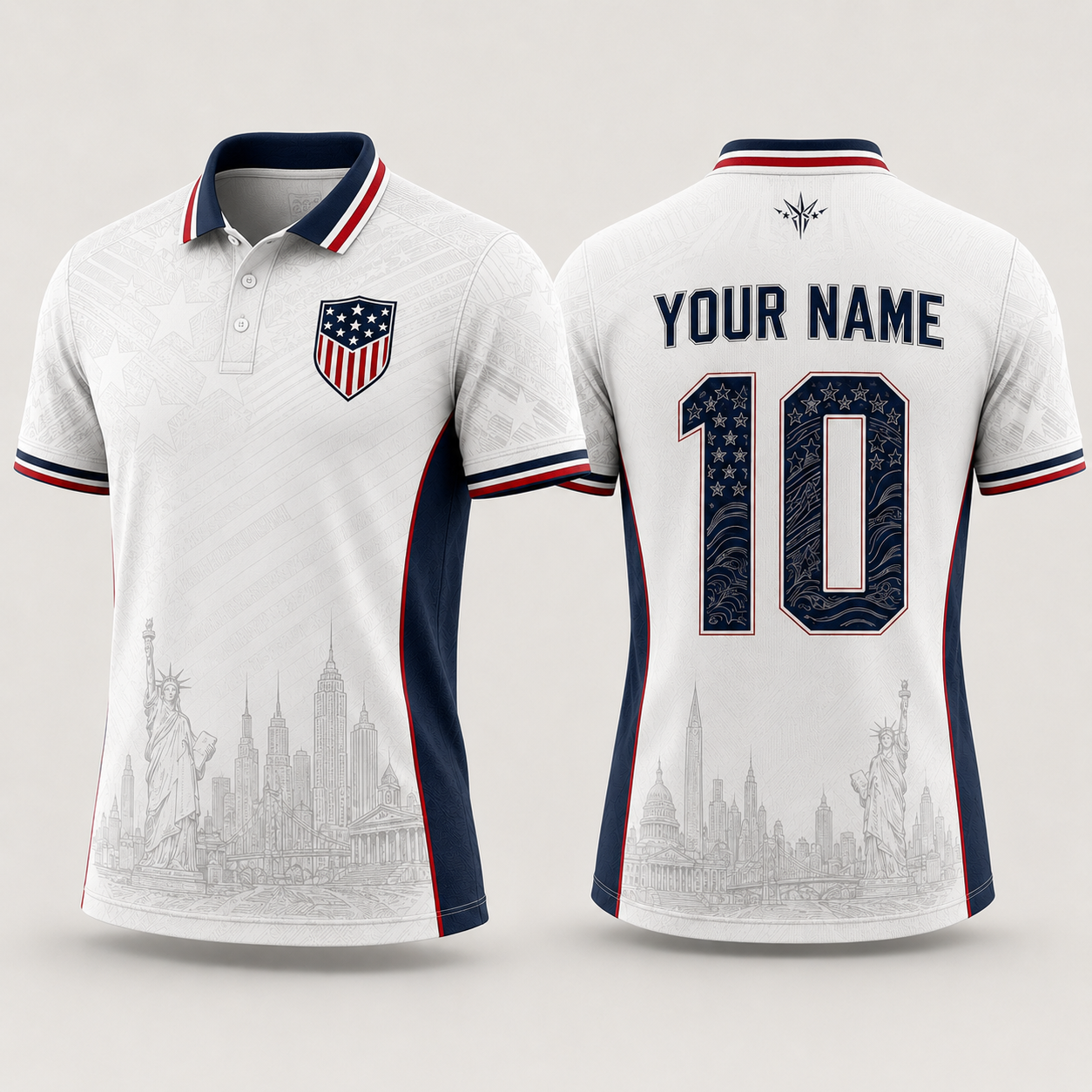 USA Football National Team Fooball Shirt, Patriotic American Flag V-NeckMen, Football Gifts