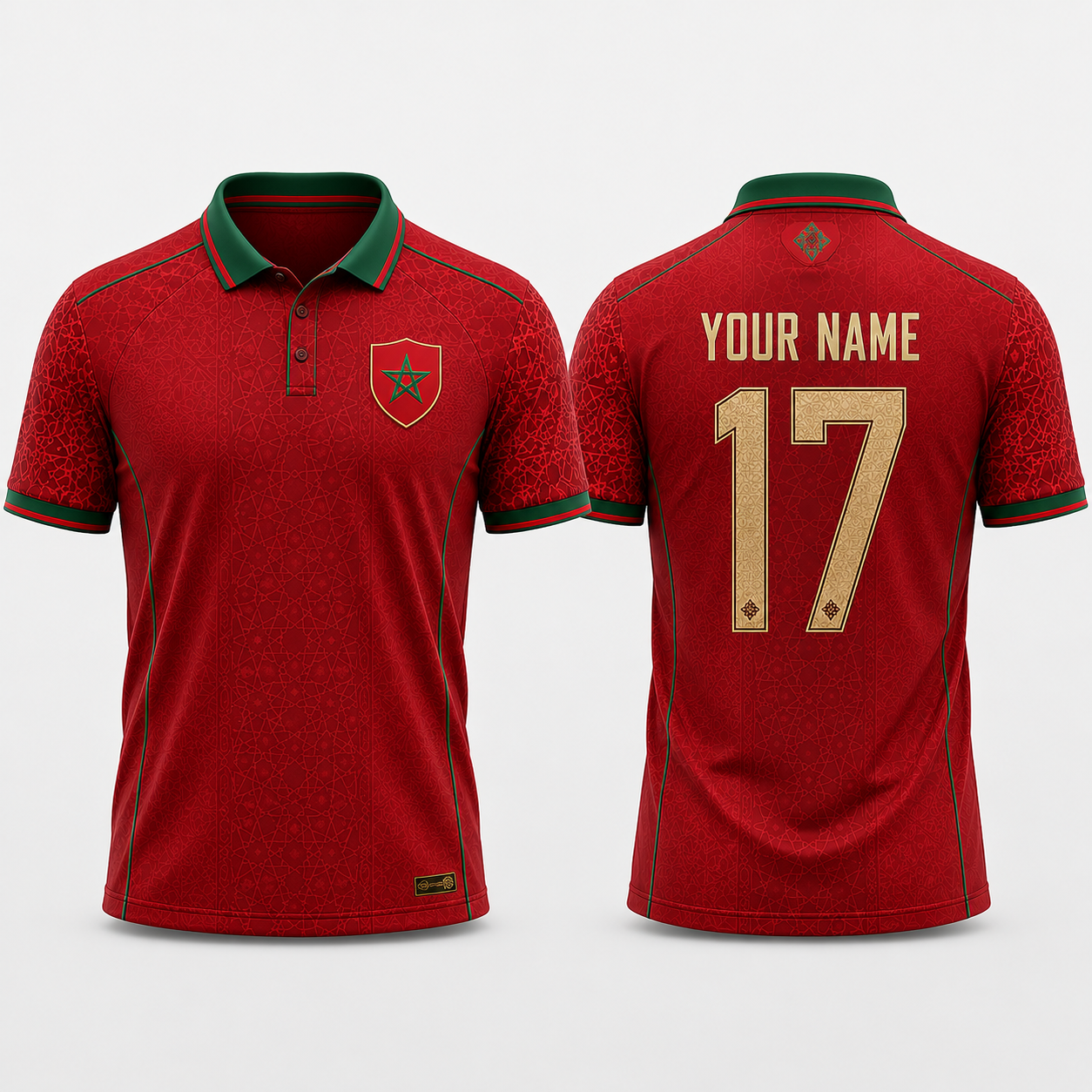 Moroccan Zellige Tile V-NeckMen Football Lover, Morocco Soccer Jerseys Soccer Fan Gift