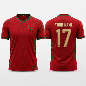 Moroccan Zellige Tile V-NeckMen Football Lover, Morocco Soccer Jerseys Soccer Fan Gift