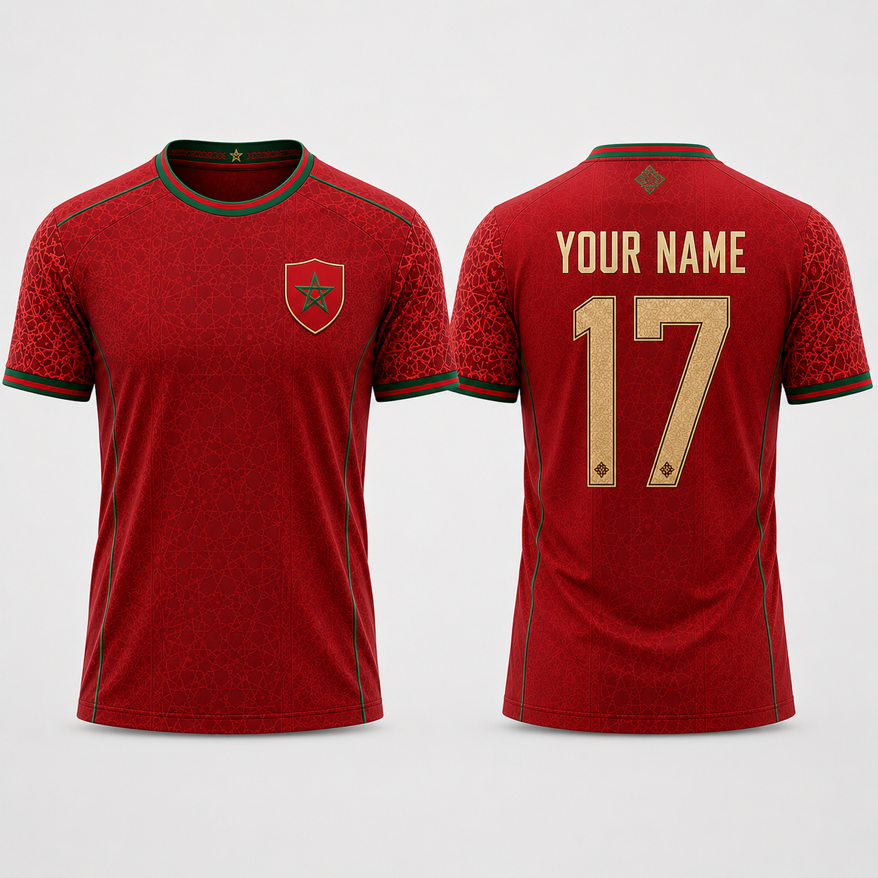Moroccan Zellige Tile V-NeckMen Football Lover, Morocco Soccer Jerseys Soccer Fan Gift