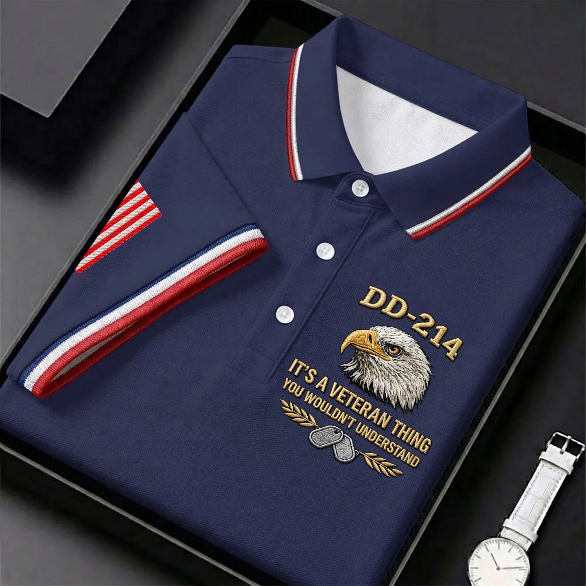 DD 214 Veteran Memorial Patriotic 4th Of July Golf Shirt, 250 Years Polo Shirtor Men