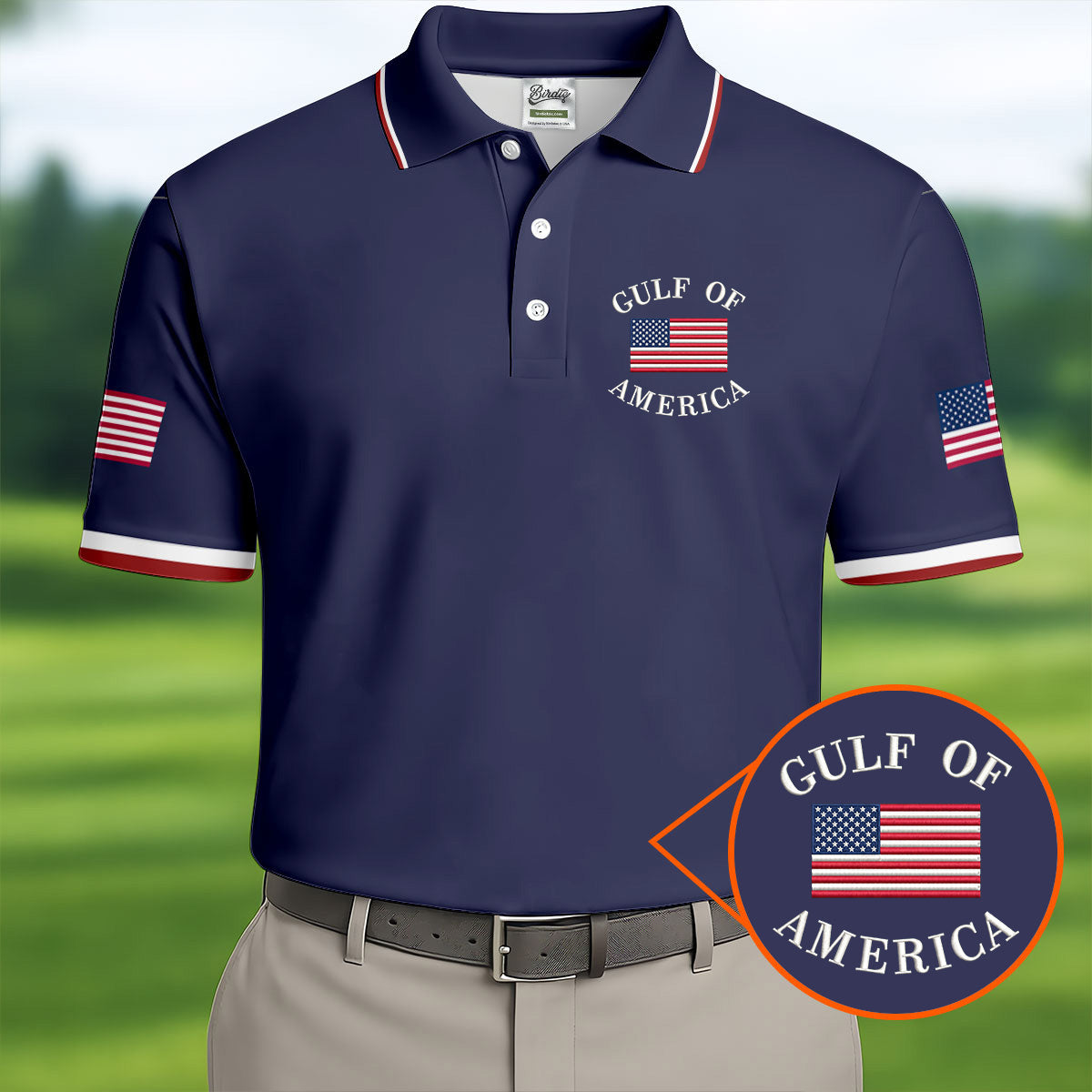 Gulf Of America Patriotic Golf Shirt, 4th Of July Golf Shirt, 250 Years Polo Shirtor Men