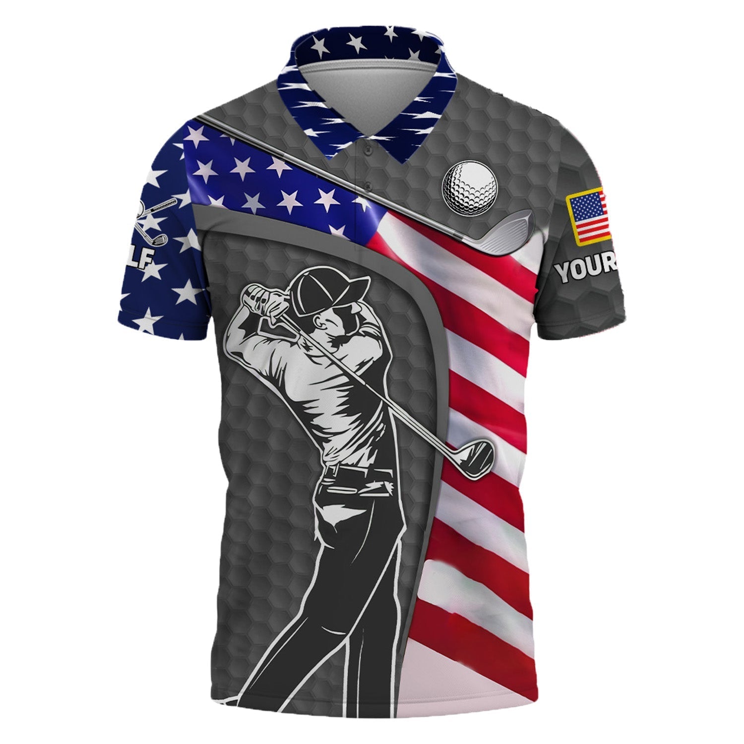 Grey Custom Men's Golf Polo ShirtGolfing Apparel, Mens Golf Gift